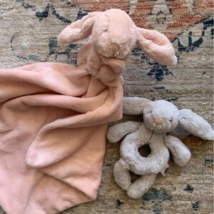 NWOT Jellycat lovey rattle set